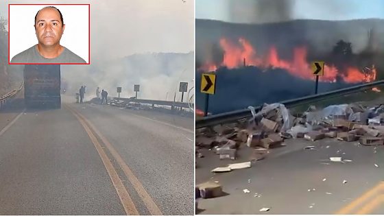 Identificado homem que morreu carbonizado após carreta cair em ribanceira na Serra do Mangaval