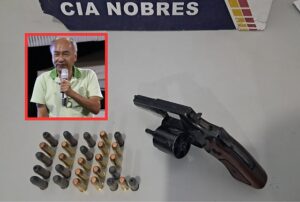 Vice-prefeito de Nobres é preso com revólver e 27 munições em distribuidora